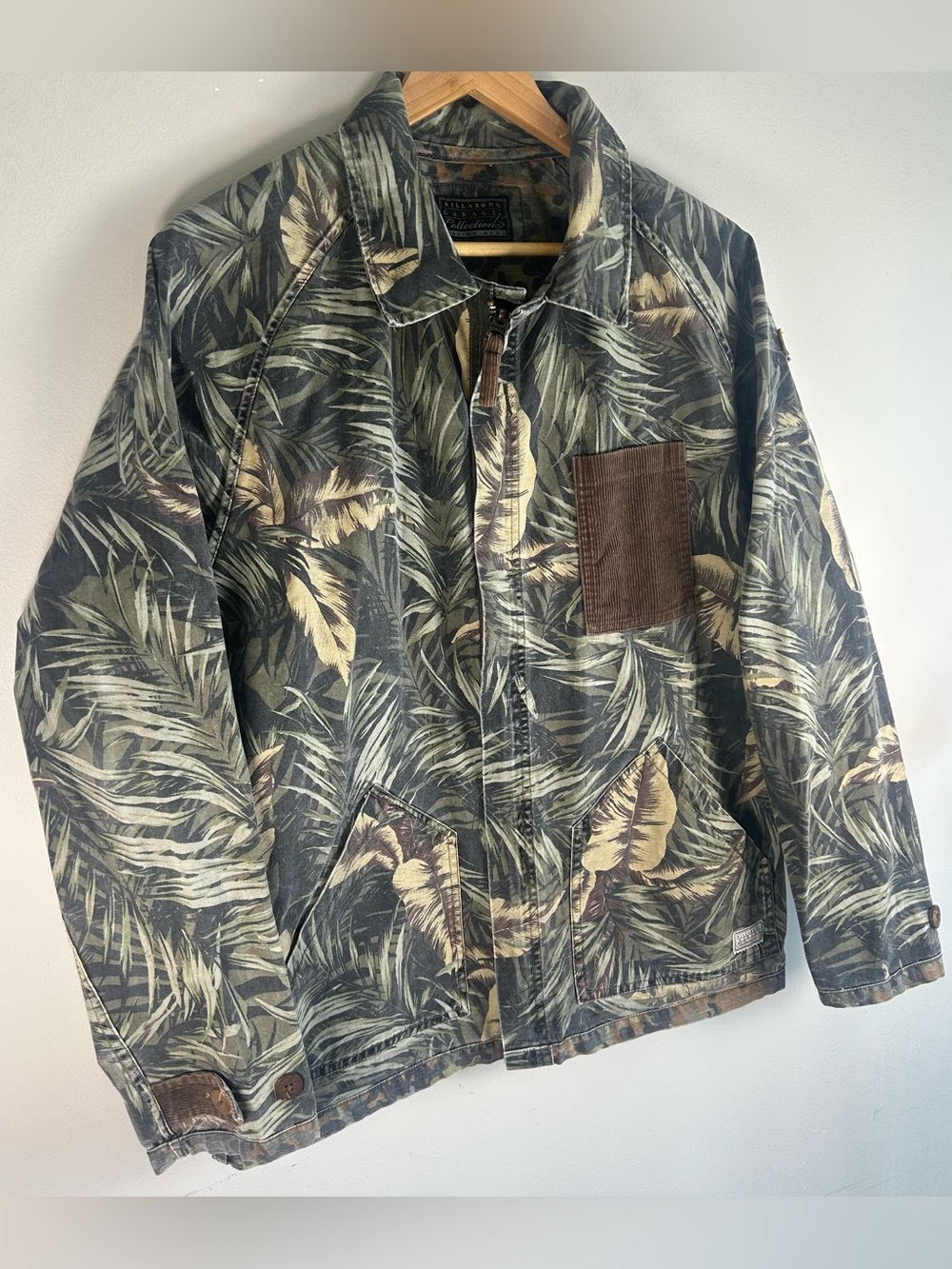 Billabong Garage Collection Men’s Fleck Jacket Sz M Camo Zip Up Corduroy VTG Y2K - Picture 3 of 15